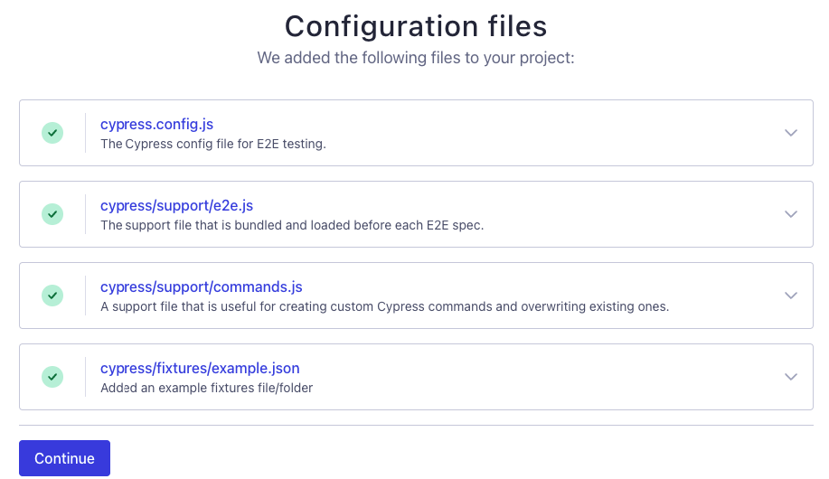 Cypress Config Screen