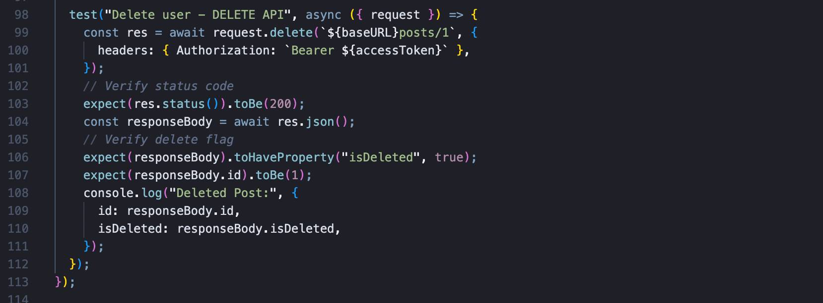 Playwright Api Lệnh Delete